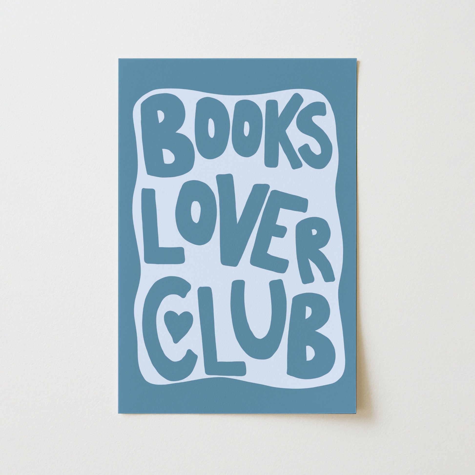 Books Lover Club Wall Art – Blue Aesthetic Print