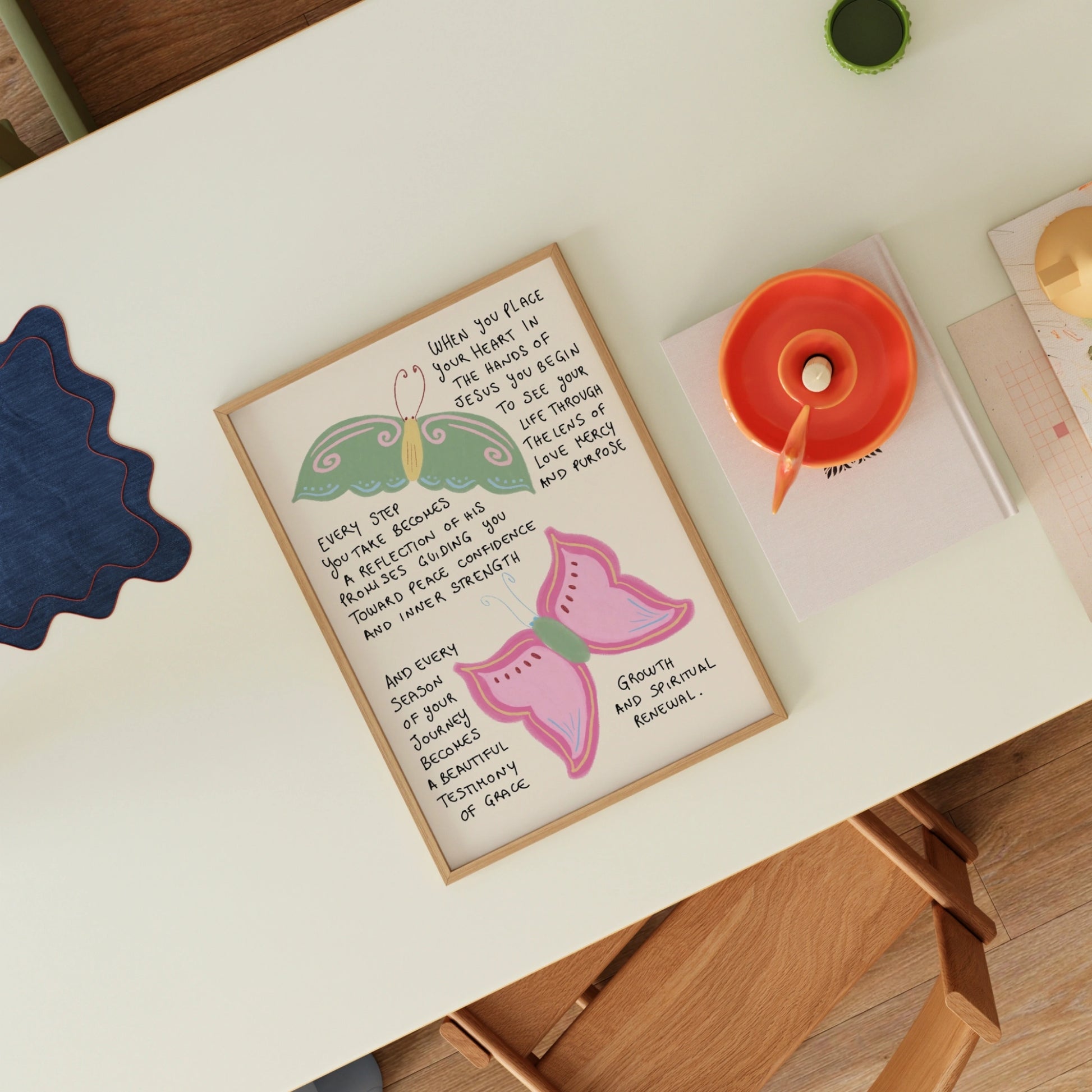 Décoration murale papillon chrétienne