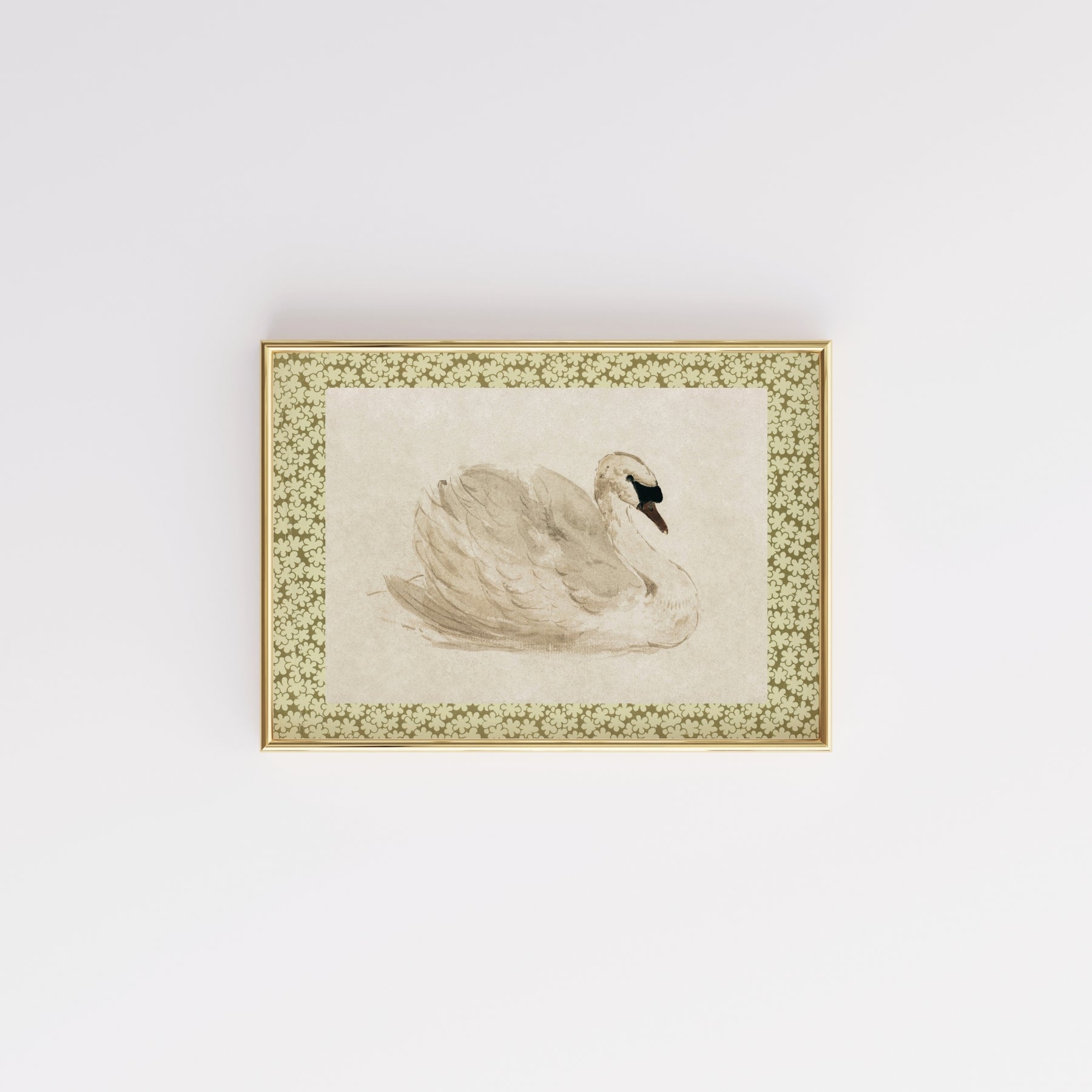 Swan Vintage Nursery Print – Retro Animal Wall Art for Baby Room