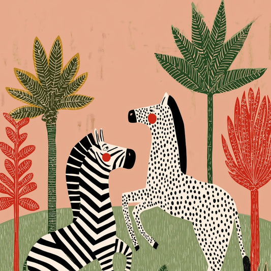 Zebra Wall Art – Whimsical Jungle Animal Print