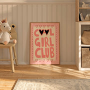 Cool Girl Club Hearts – Nursery & Kids Wall Art