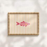Pink Striped Fish Print – Coastal Wall Art