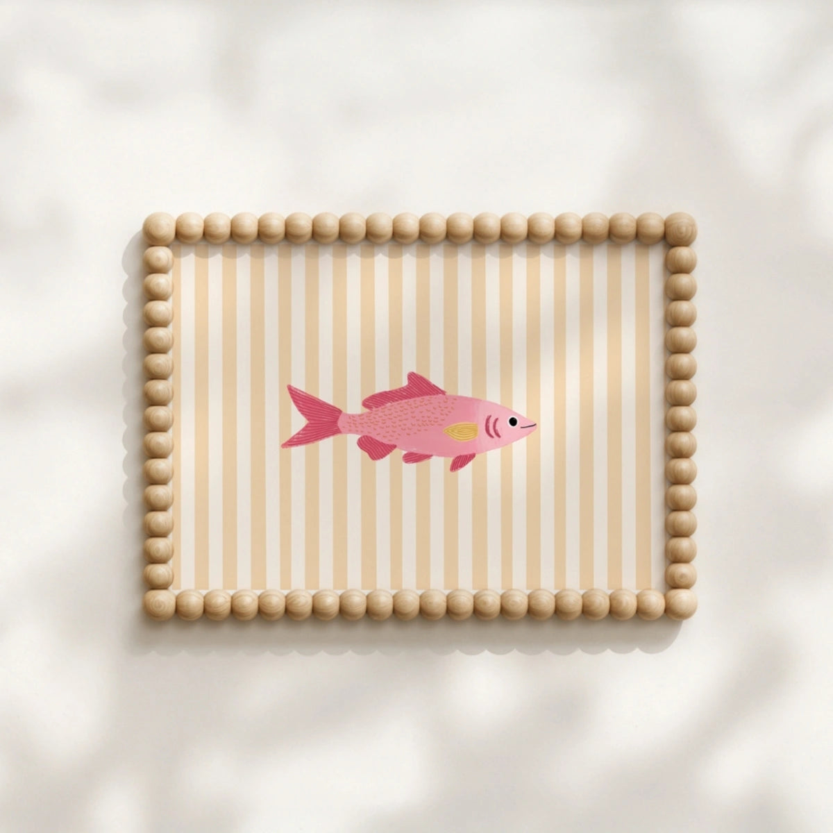 Pink Fish Wall Art, Coastal Wall Decor