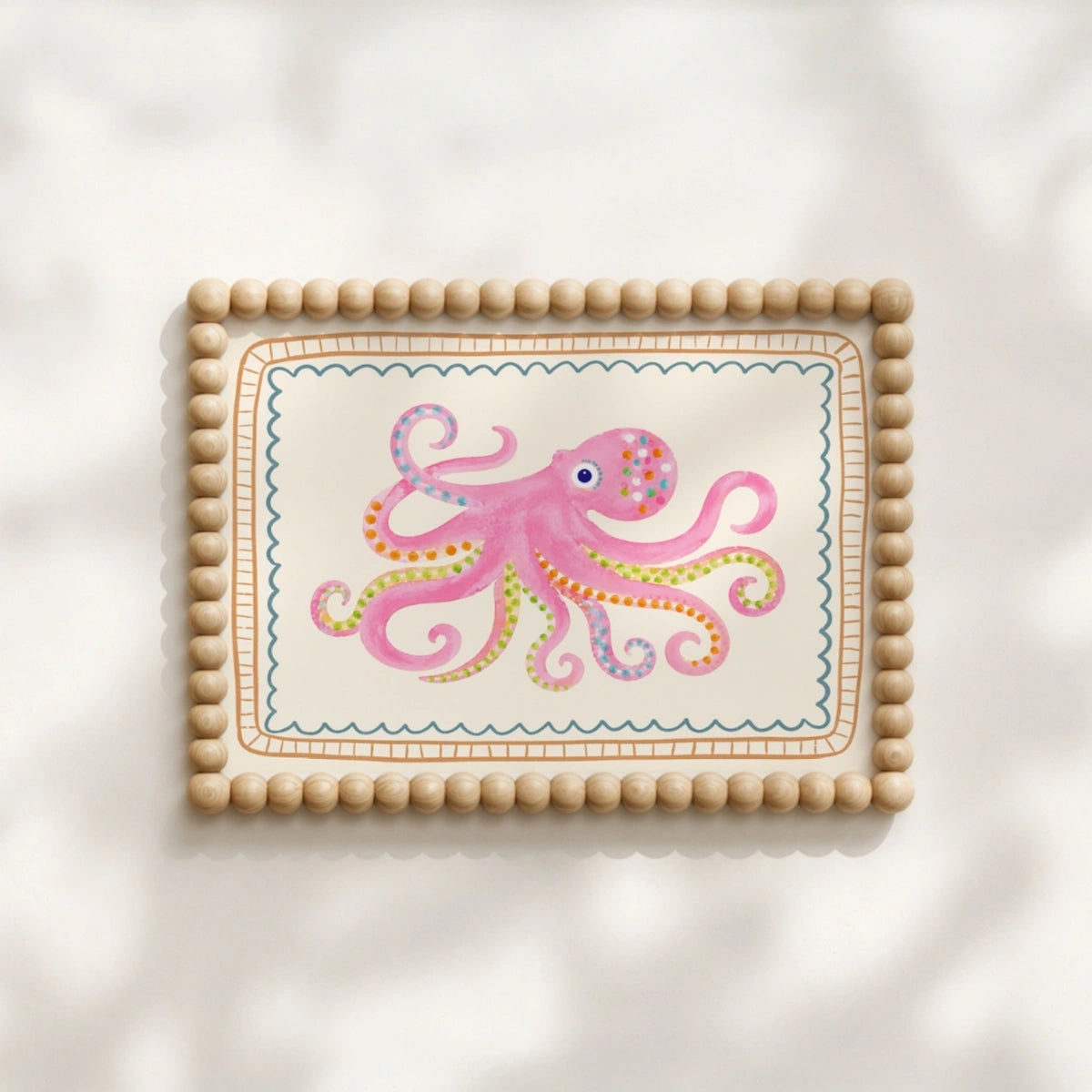 Pink Octopus Wall Art, Coastal Wall Decor