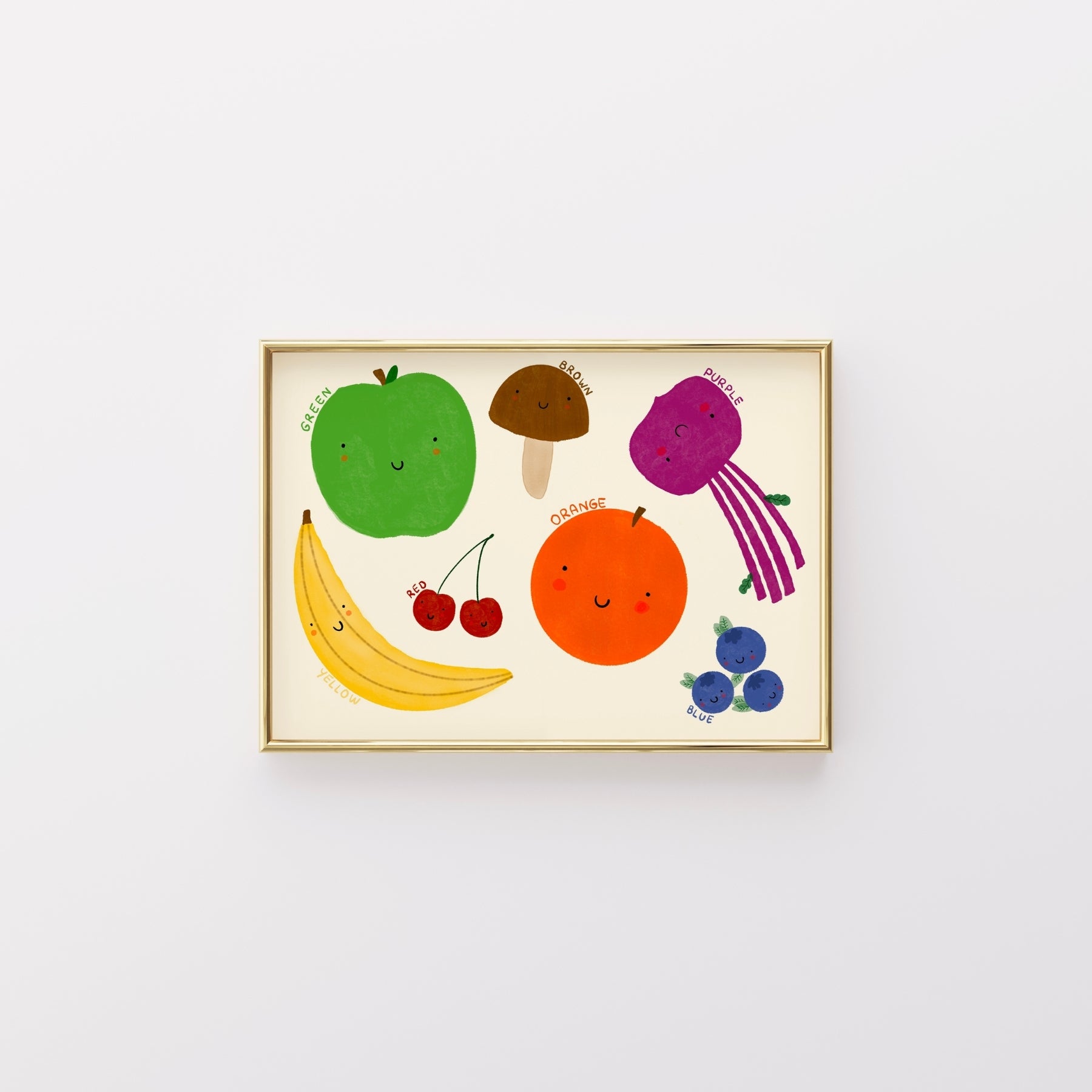 Colorful Fruit Nursery Print – Educational Kids Wall Art