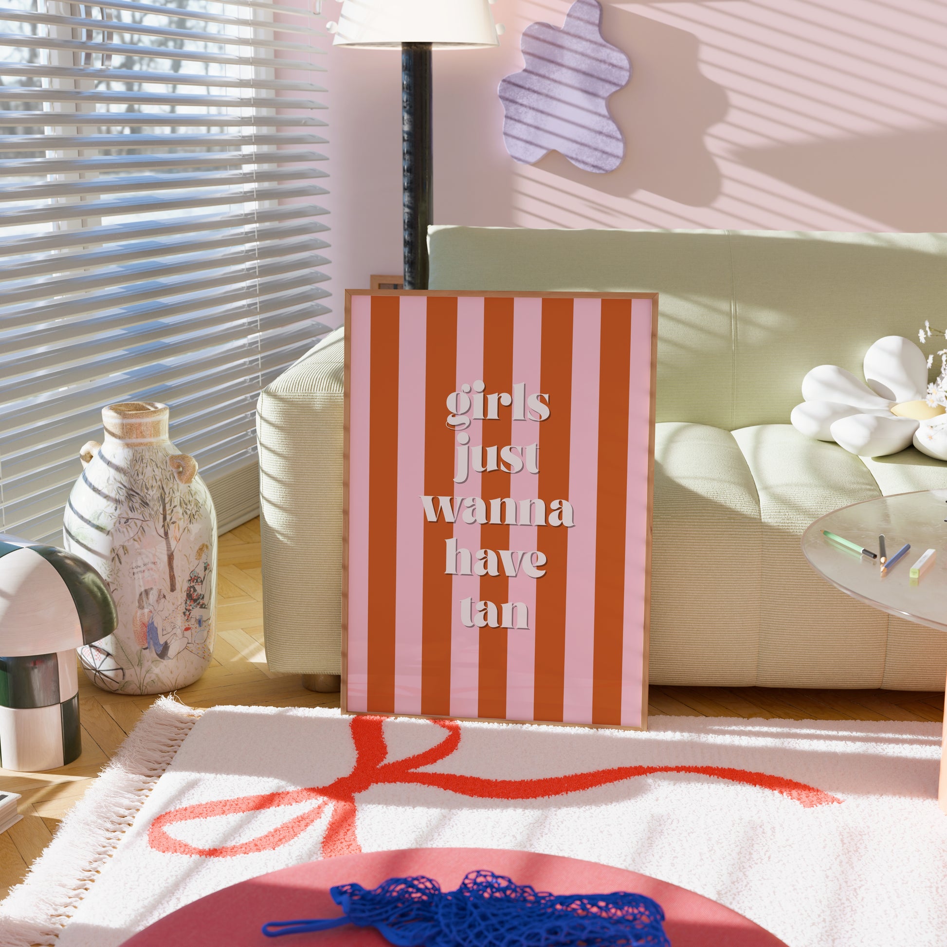 Girls Just Wanna Have Tan Print – Summer Quote Wall Art