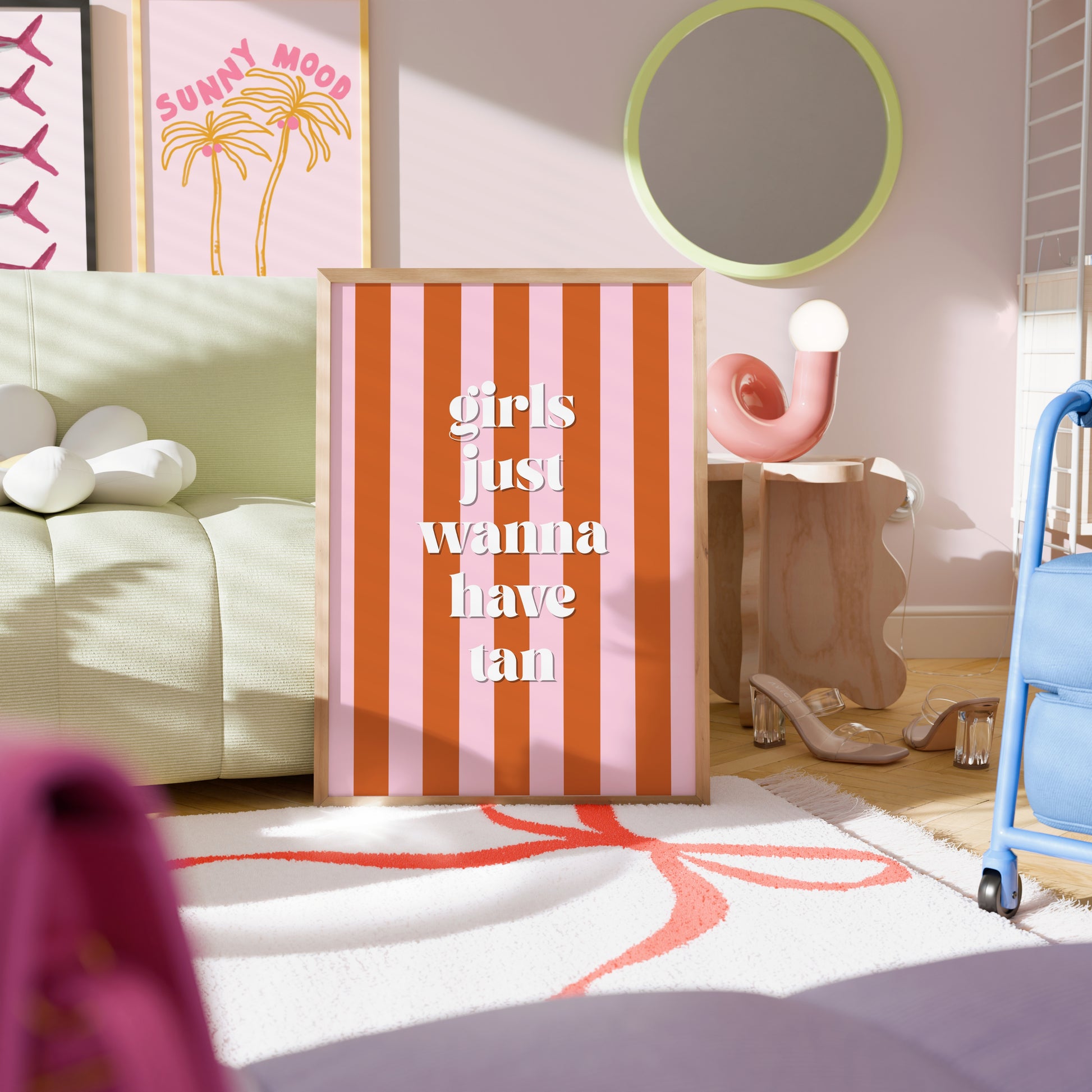 Girls Just Wanna Have Tan Print – Summer Quote Wall Art