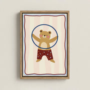 Hula Hoop Bear – Nursery & Kids Canvas Wall Art