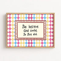 She Believed God Could Christian Wall Art, Christian Wall Decor