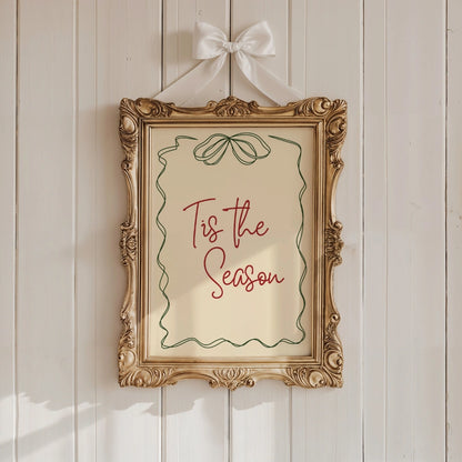 ’Tis the Season Wall Art – Minimal Christmas Typography Poster
