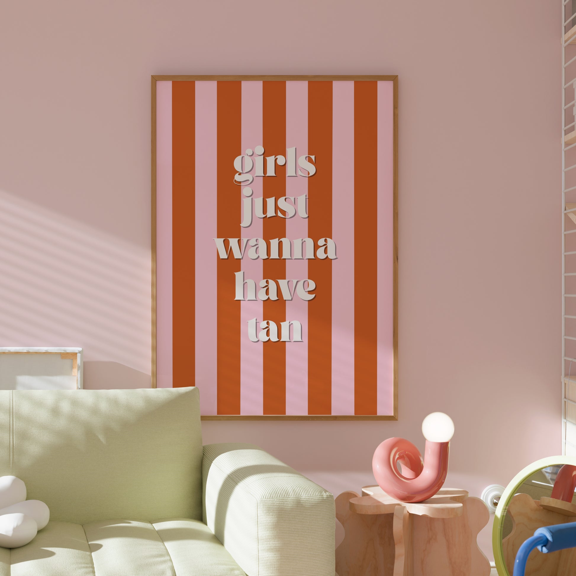 Girls Just Wanna Have Tan Print – Summer Quote Wall Art