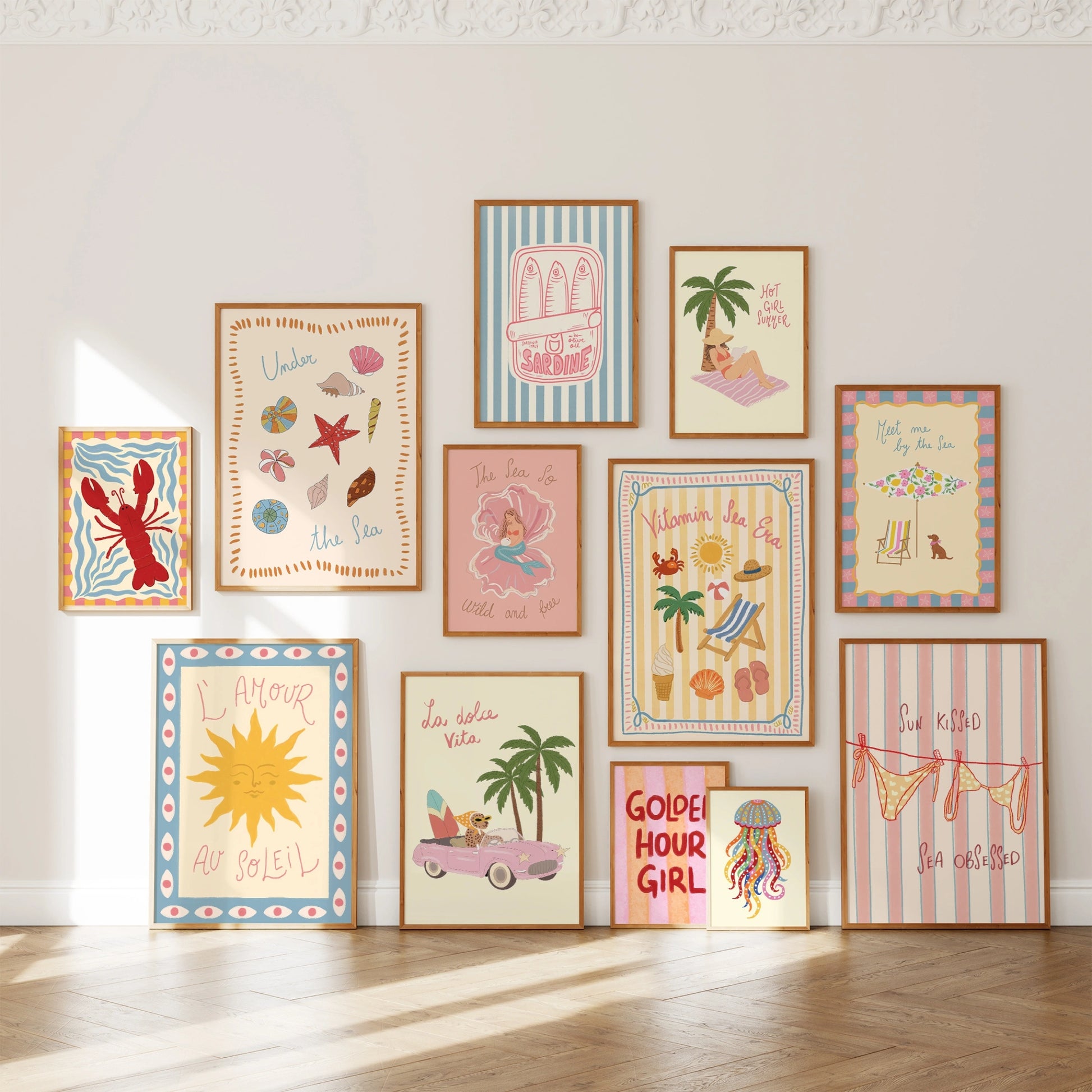 Ensemble de 20 imprimés tendance faits main pour l'été