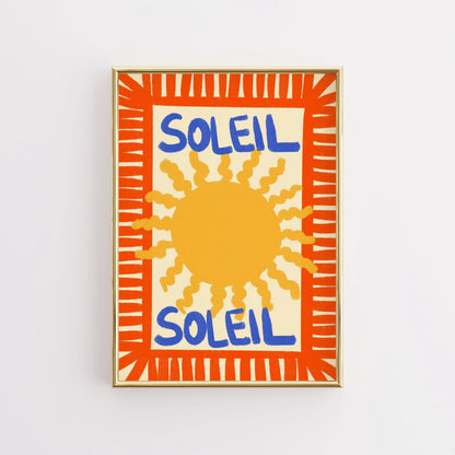 Soleil Wall Art Print - French Summer Sun Poster