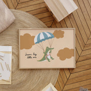 Dream Big Parachuting Crocodile – Nursery & Kids Wall Art