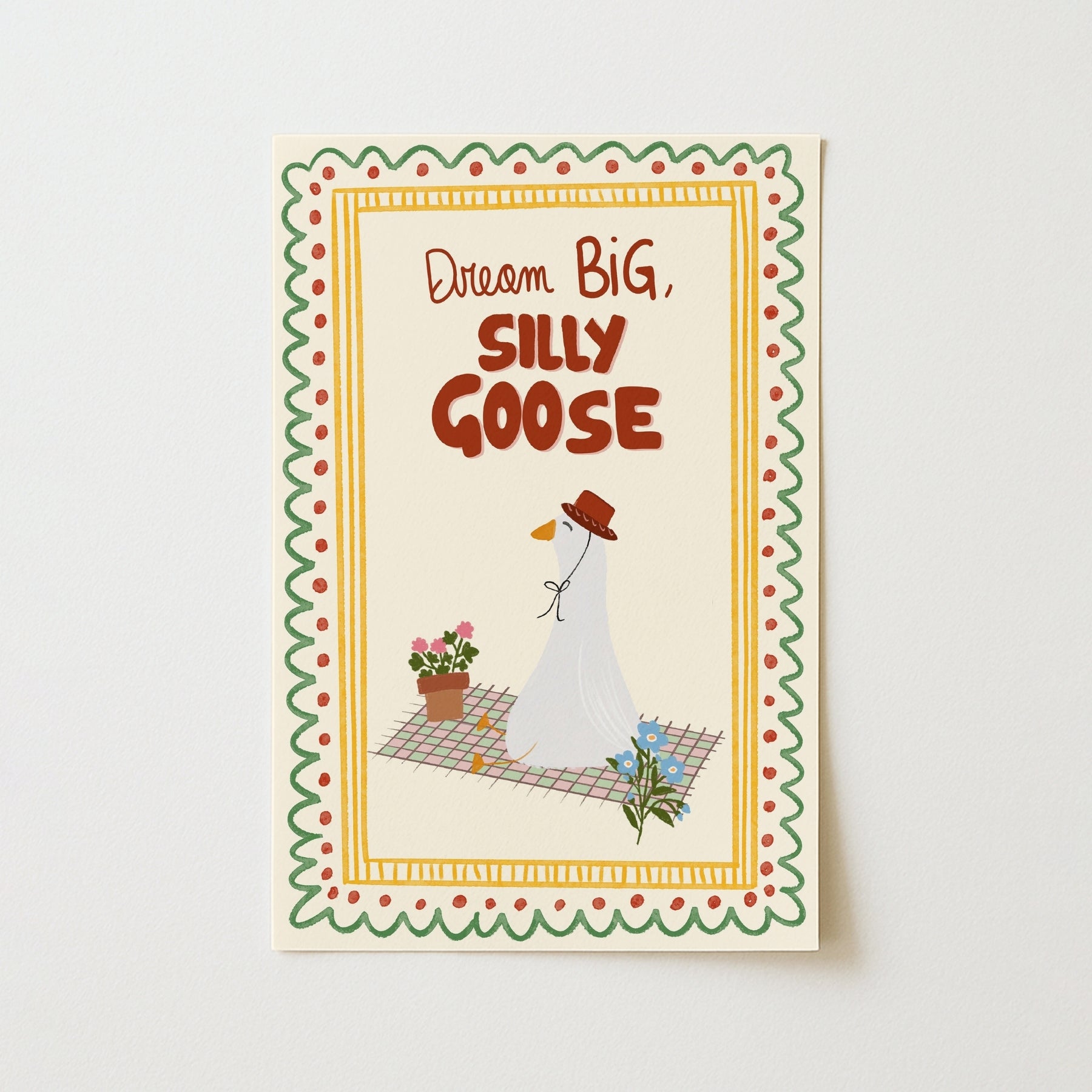Silly Goose Nursery Print - Dream Big Animal Wall Art for Kids – Wall ...