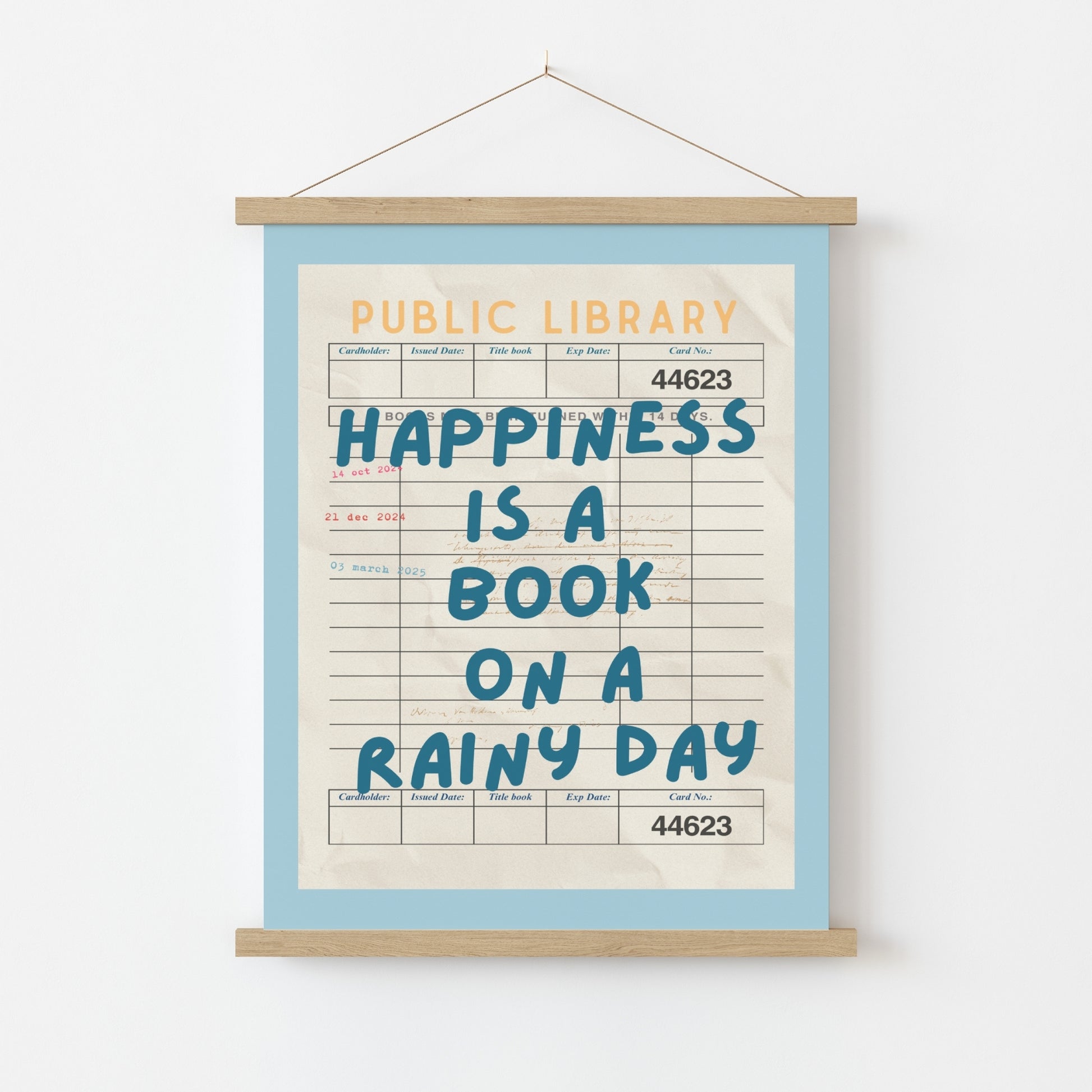 Book on a Rainy Day Print – Retro Library Wall Art