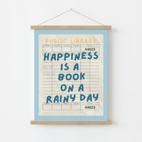 Book on a Rainy Day Print – Retro Library Wall Art