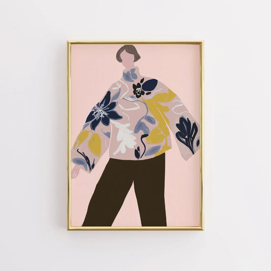 Floral Statement Boho Wall Art – Oversized Fashion Silhouette