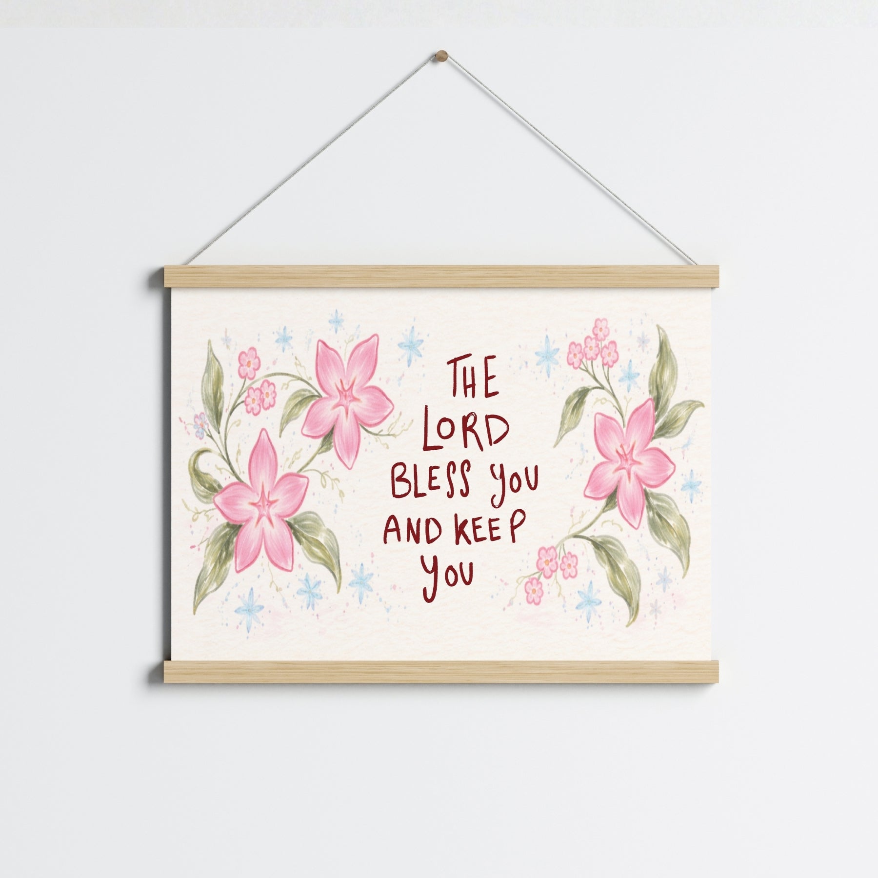 Floral Blessing Scripture Print