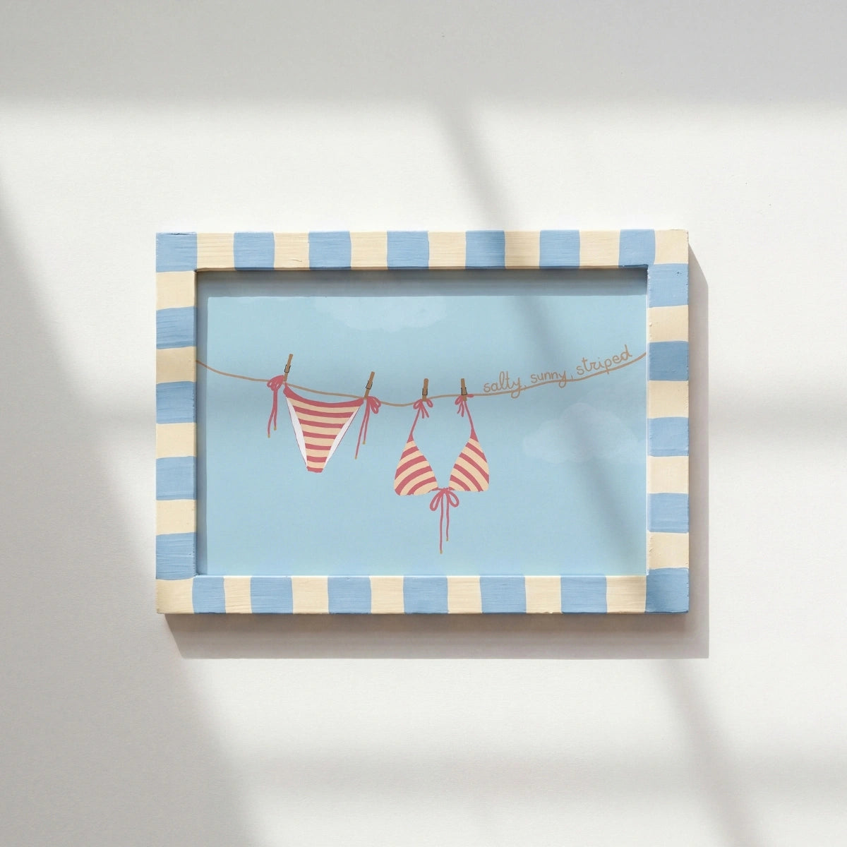 Striped Bikini Wall Art, Coastal Wall Decor