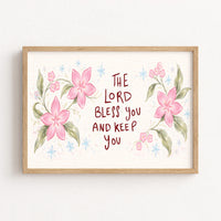 Floral Blessing Scripture Print