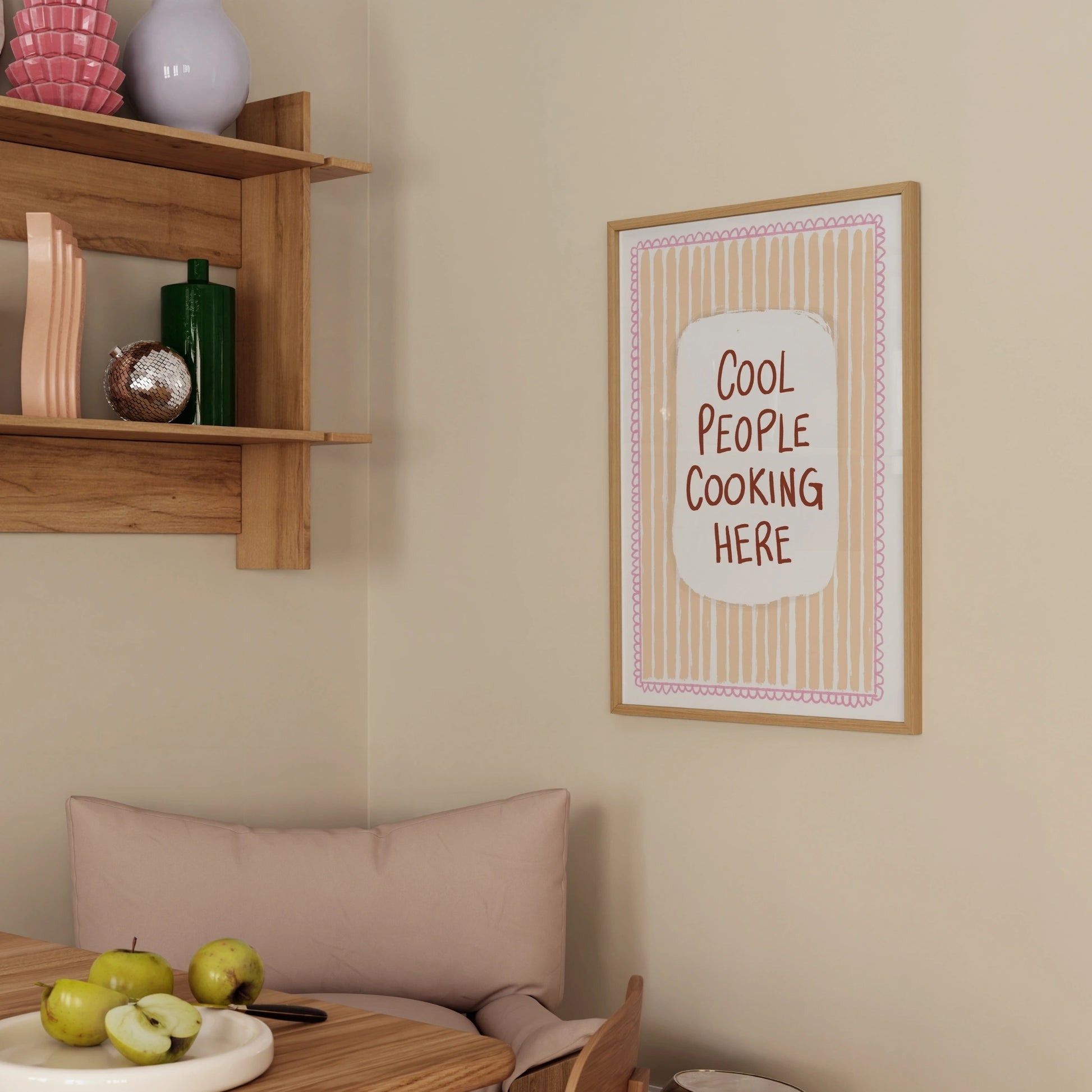 Decorazione murale per la tavola da pranzo italiana – Stampa di pasta, vino e cucina