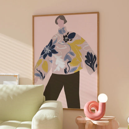 Floral Statement Boho Wall Art – Oversized Fashion Silhouette