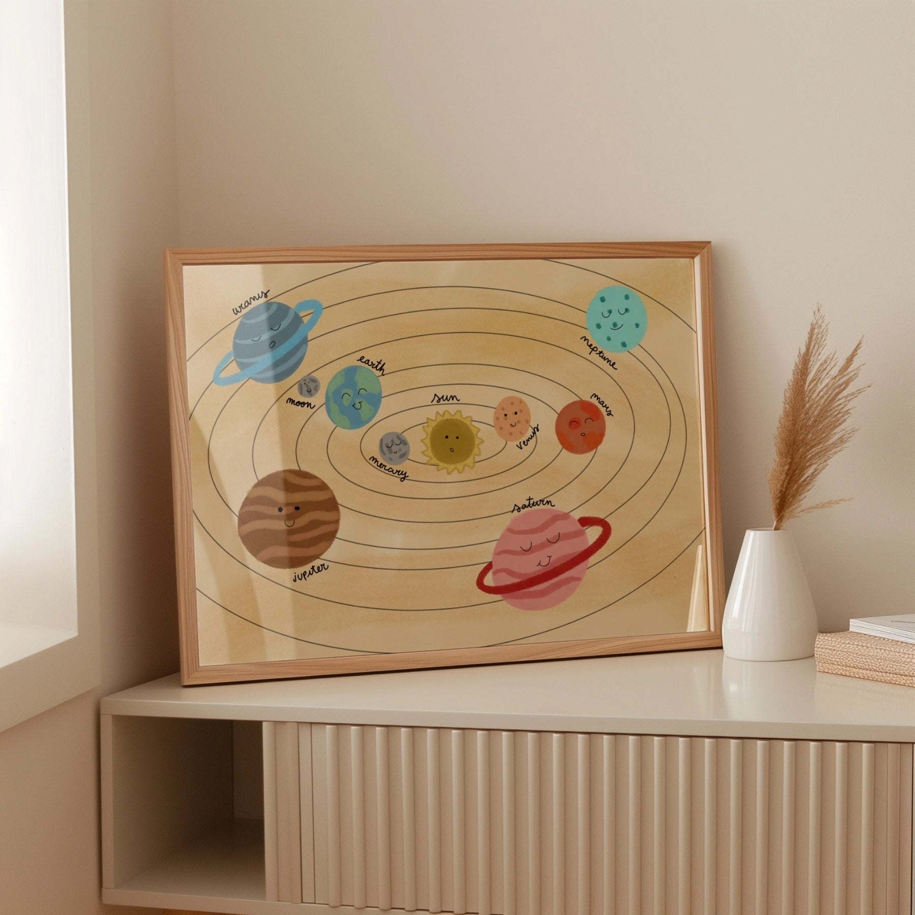 Stampa con pianeti carini