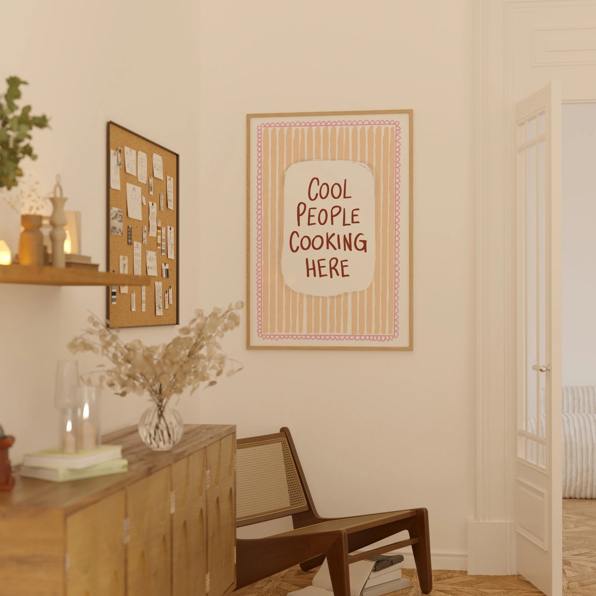 Decorazione murale per la tavola da pranzo italiana – Stampa di pasta, vino e cucina