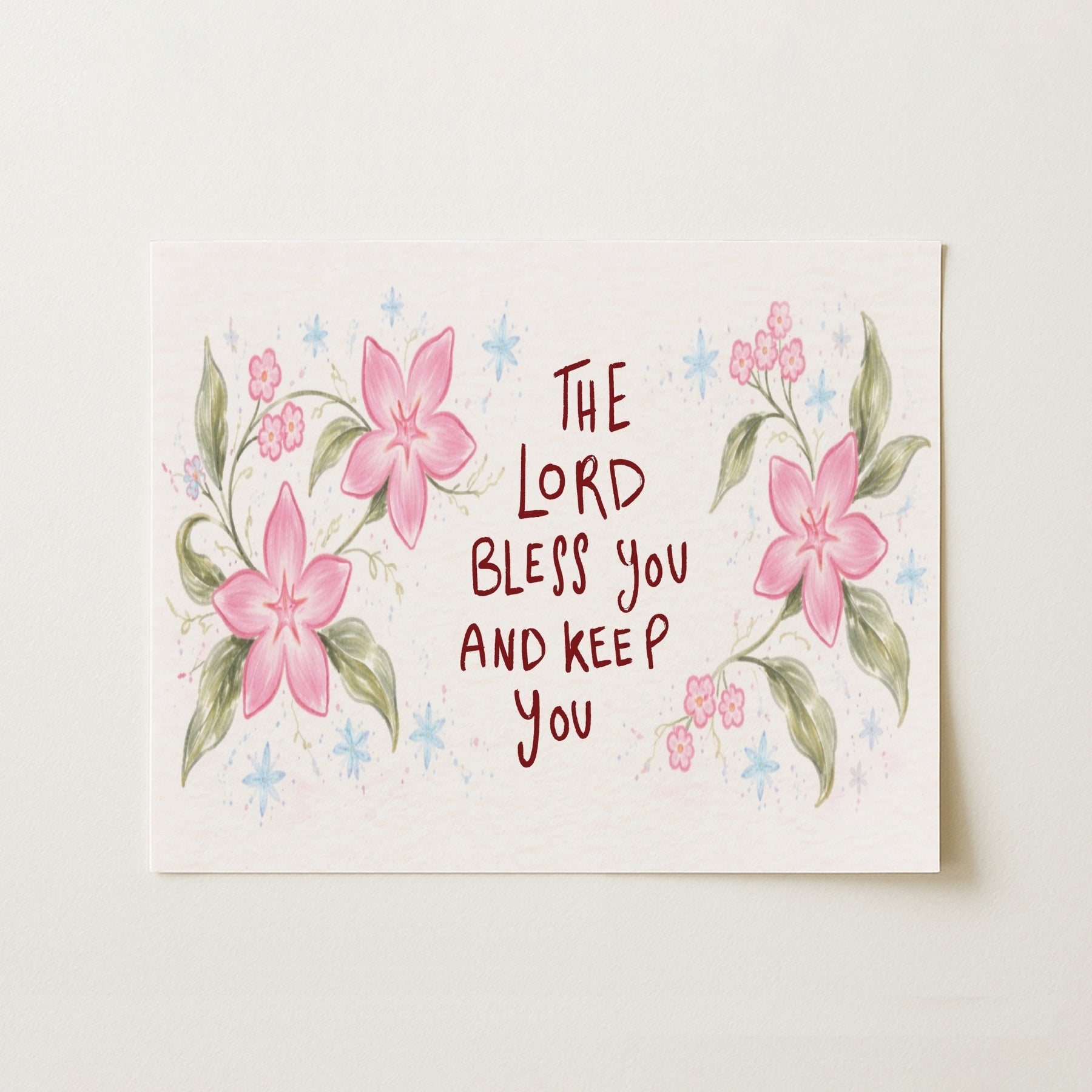 Floral Blessing Scripture Print