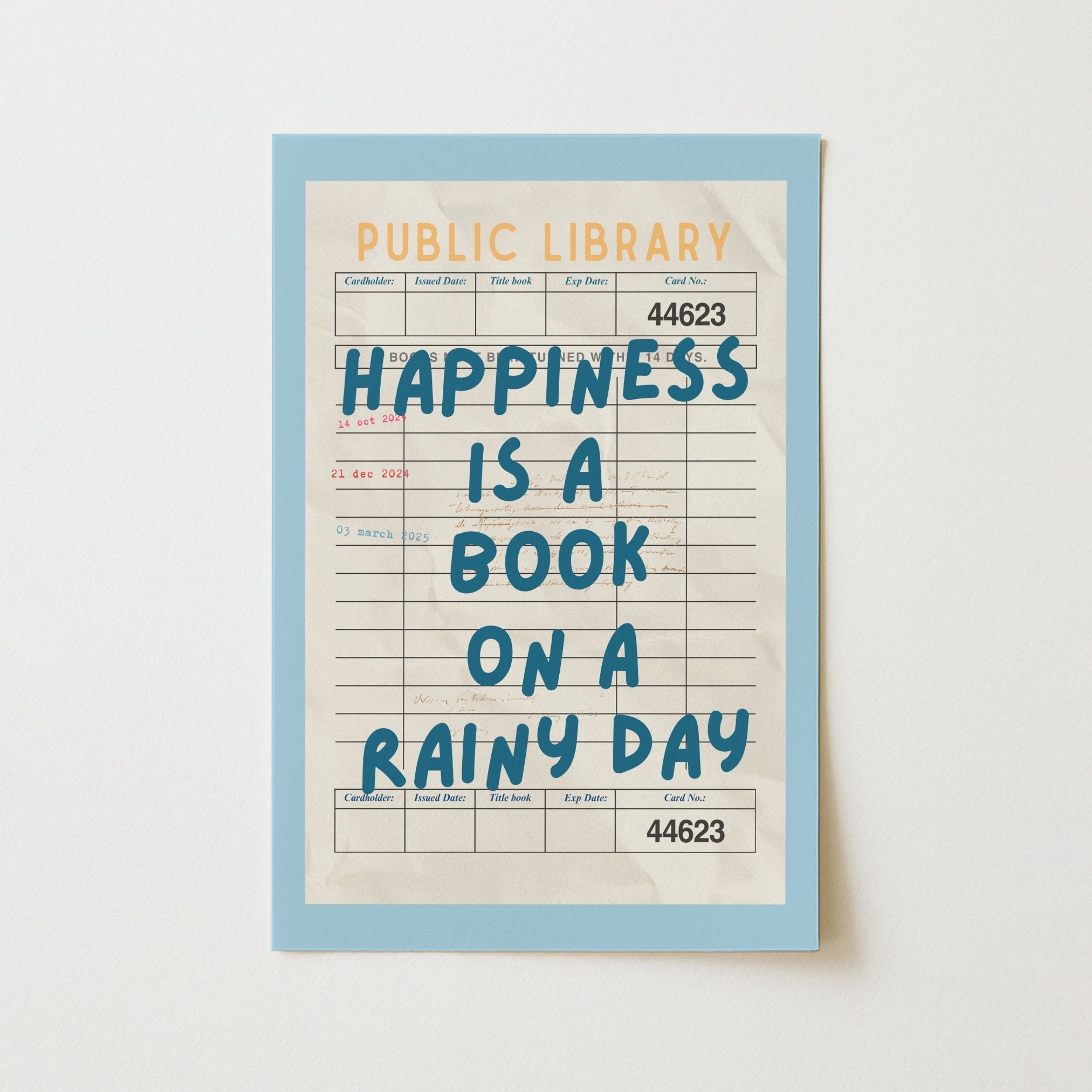 Book on a Rainy Day Print – Retro Library Wall Art