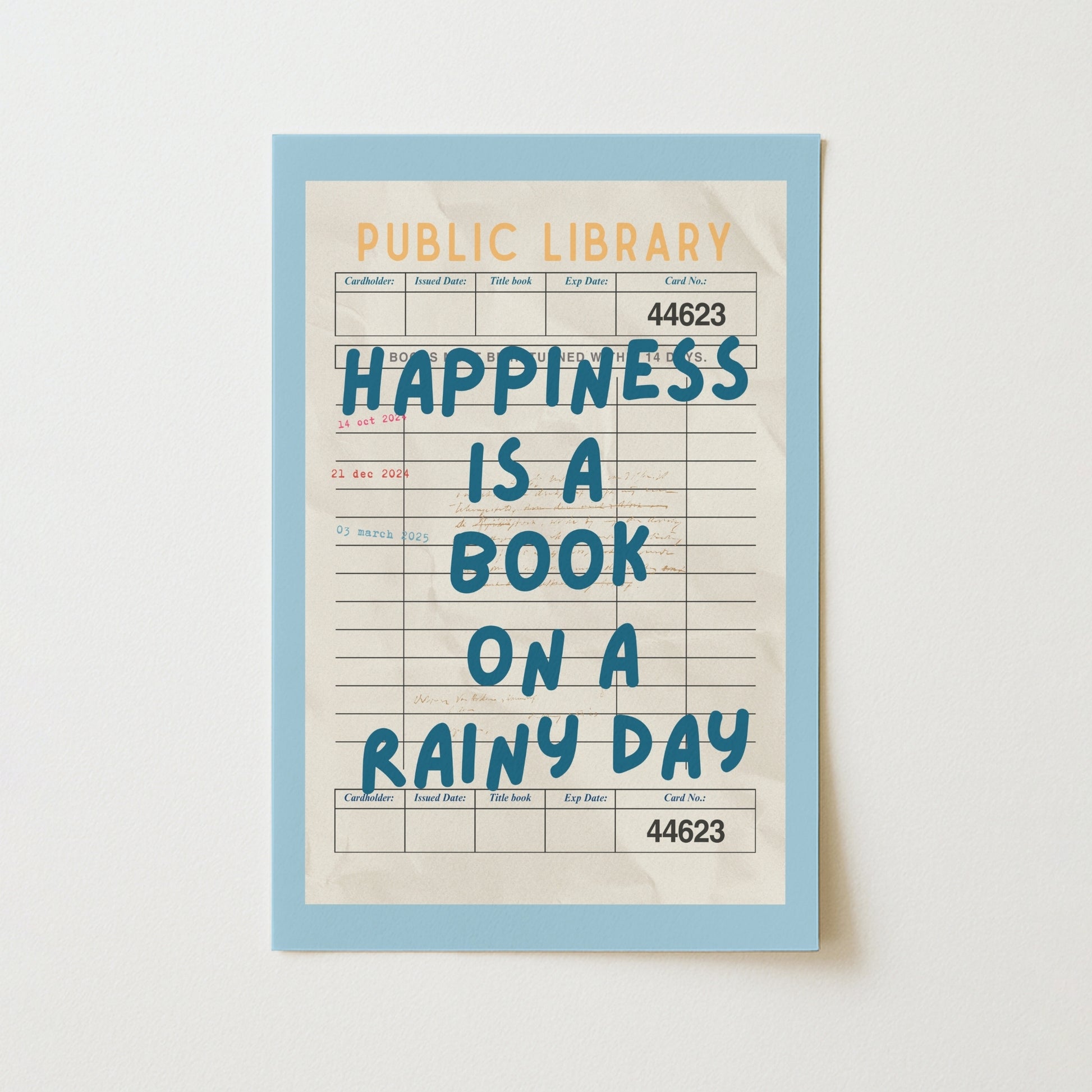 Book on a Rainy Day Print – Retro Library Wall Art