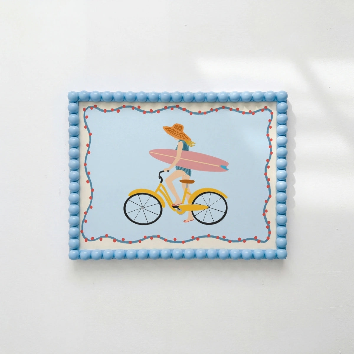 Surf Girl Beach Bike Wall Art, Coastal Wall Decor