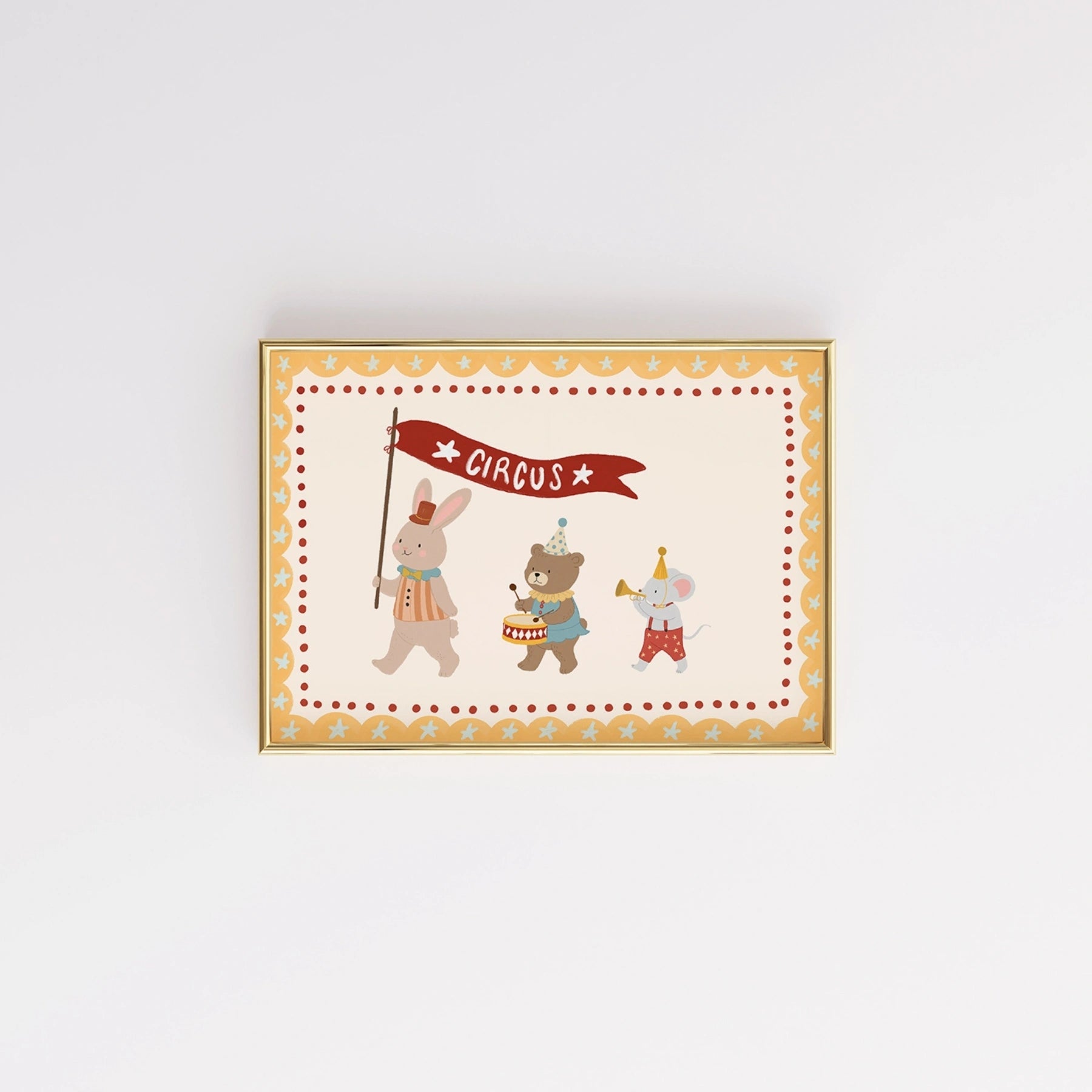 Whimsical Circus Animals Print, Circus Nursery Decor