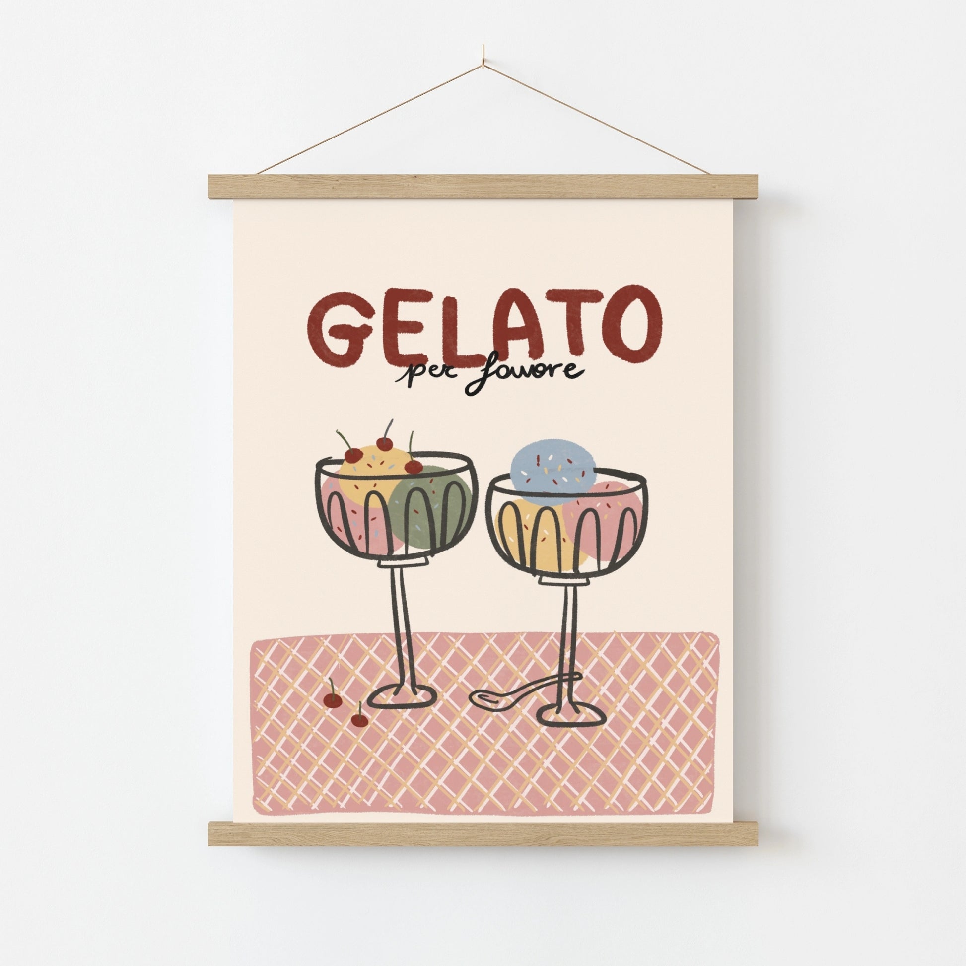 Decorazione illustrata con gelato