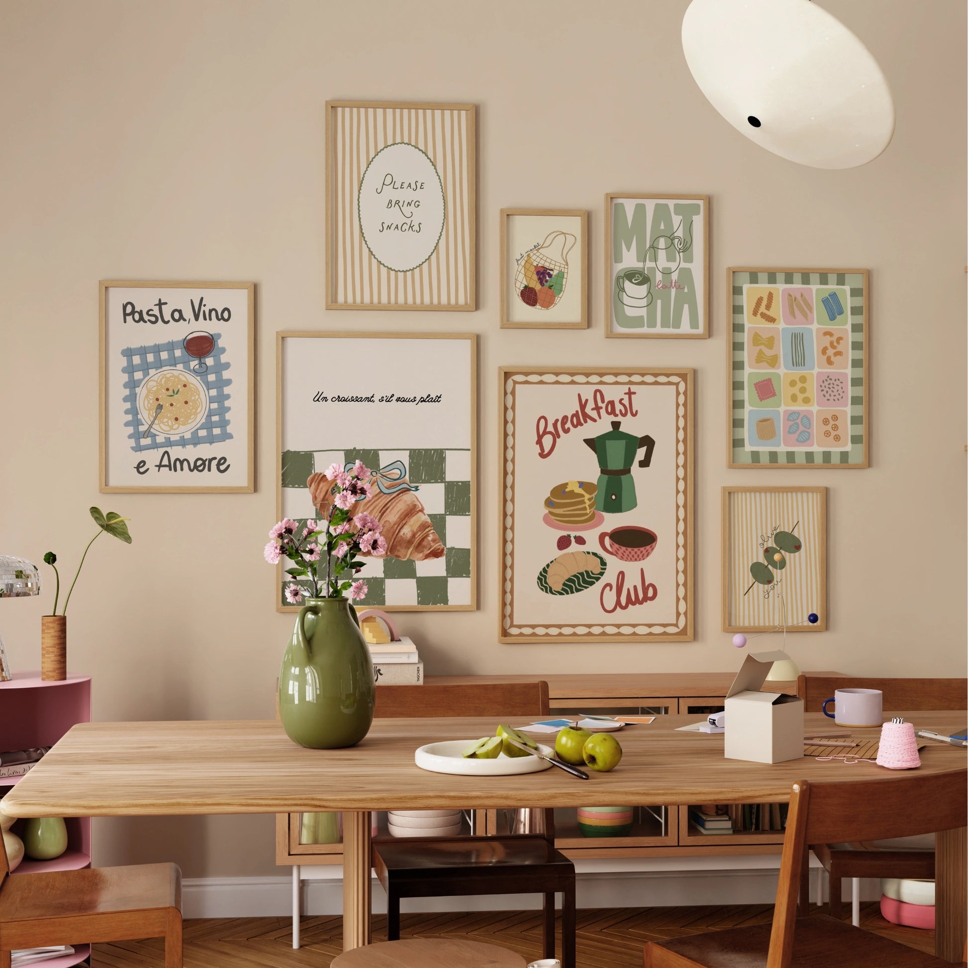 Handmade Mediterranean Kitchen Set of 30 Prints (Instant Download)