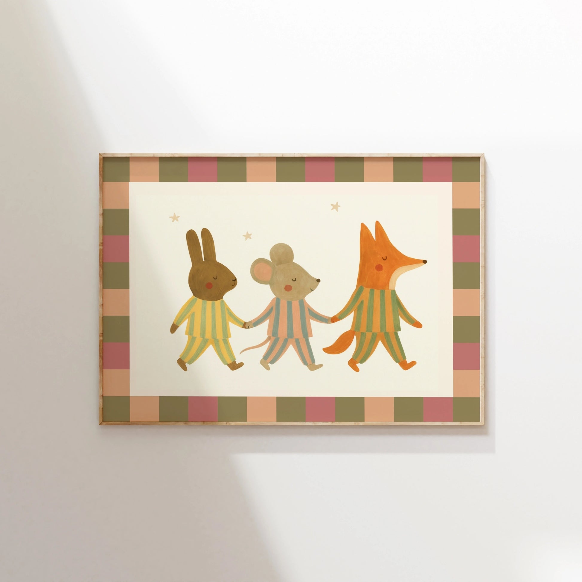 Woodland Friends Nursery Print,, Vintage Nursery Decor