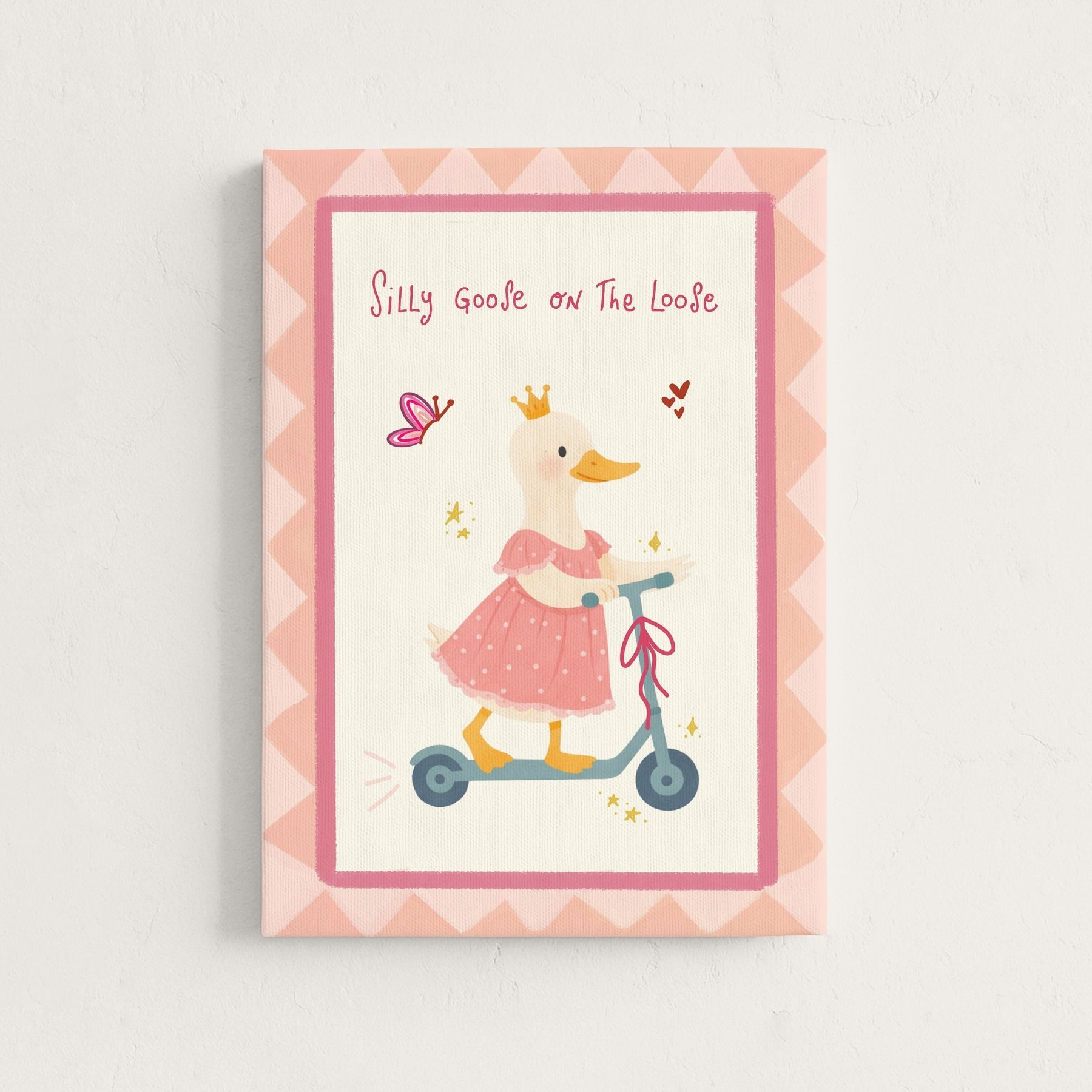 Pink Silly Goose on the Loose Canvas Print
