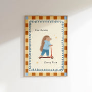 Woodland Animal on a Scooter - Nursery & Kids Wall Art