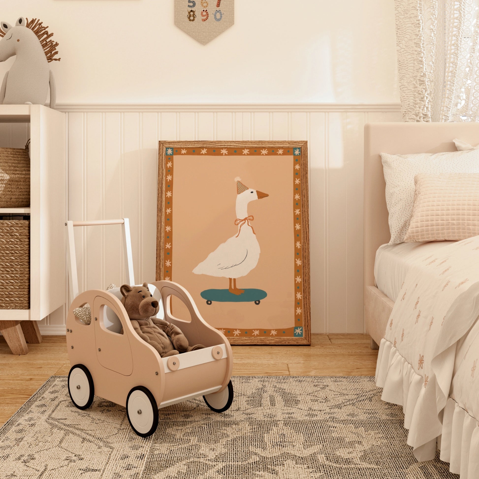 Whimsical Goose Illustration Poster