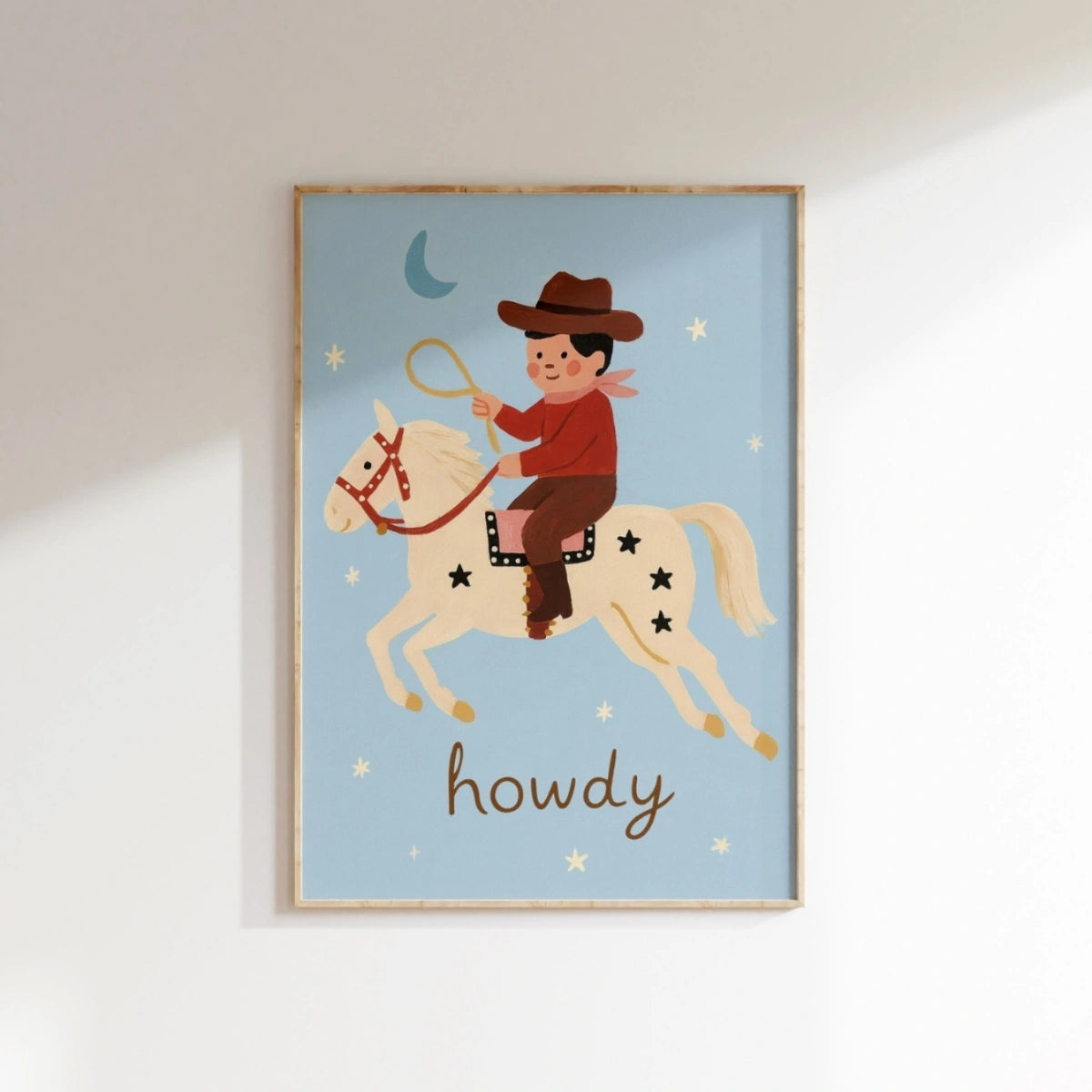 Howdy Cowboy Nursery Print, Boys Room Decor