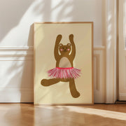 Ballerina Bear with Pink Tulle Skirt – Nursery & kids wall art