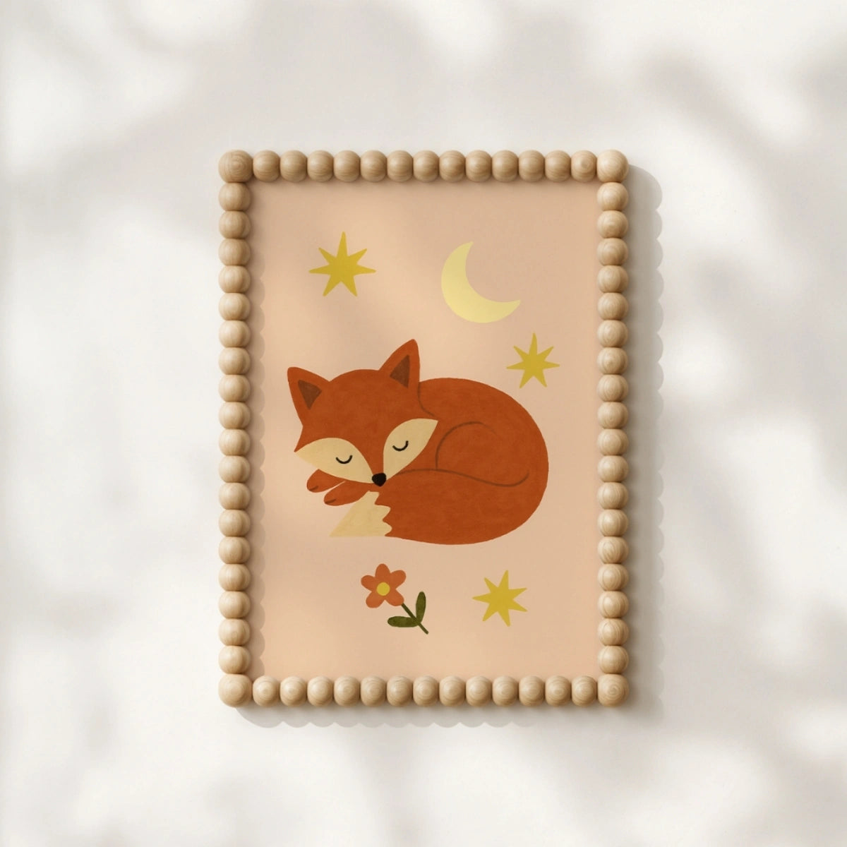 Impression renard endormi pour chambre d'enfant, Décoration colorée pour enfants