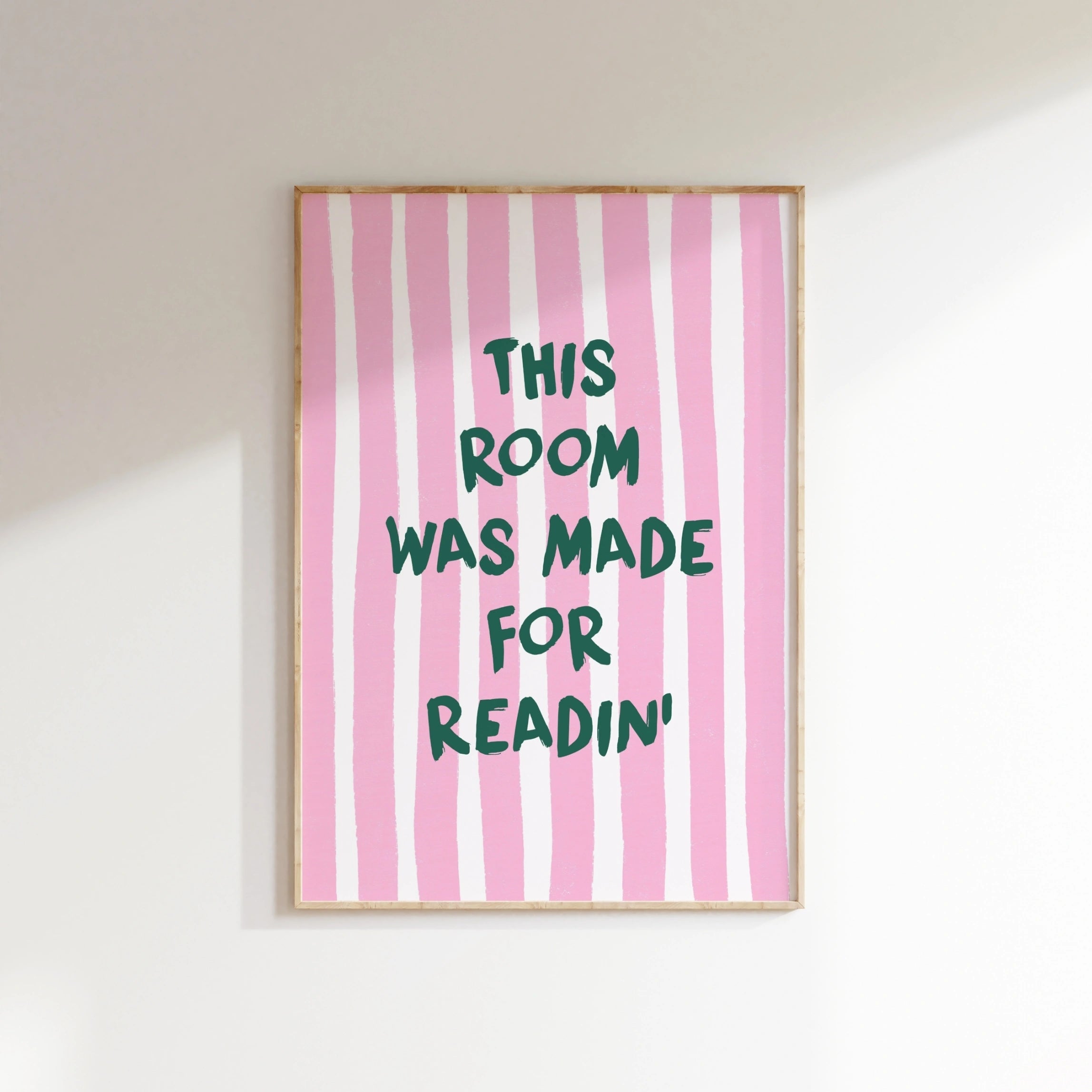 Room Made for Readin’  – Pink Bookish Print