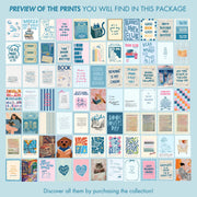 Blue Bookish Wall Art Bundle – 100+ Printable Designs
