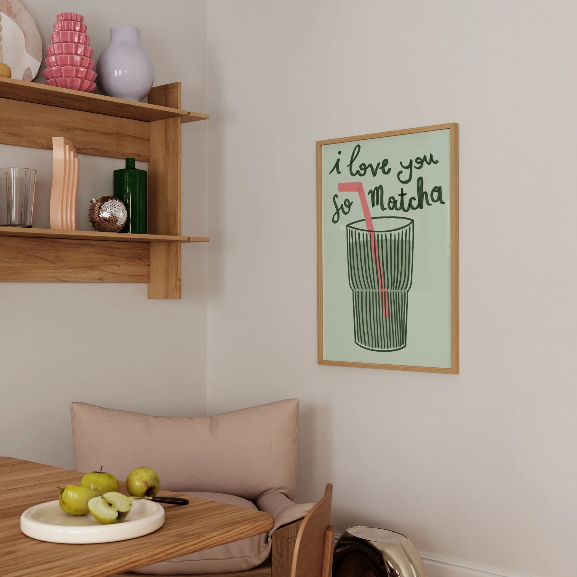 Decorazione murale per la tavola da pranzo italiana – Stampa di pasta, vino e cucina