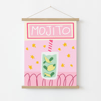 Mojito Wall Art Print - Summer Cocktail Kitchen Print