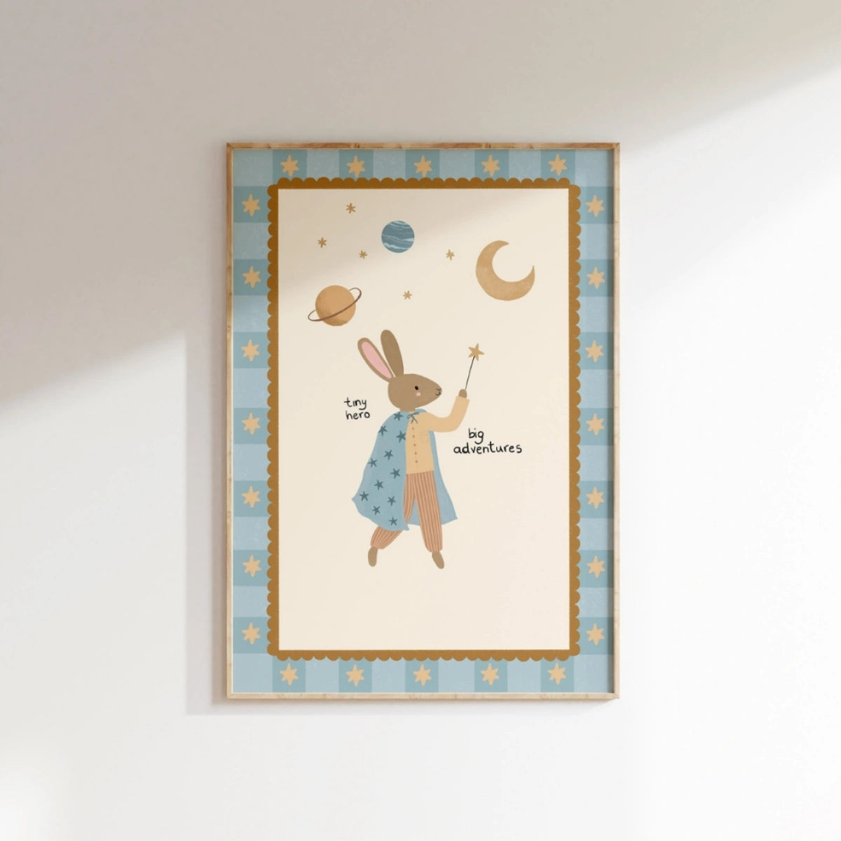 Space Bunny Nursery Wall Art, Space Nursery Decor