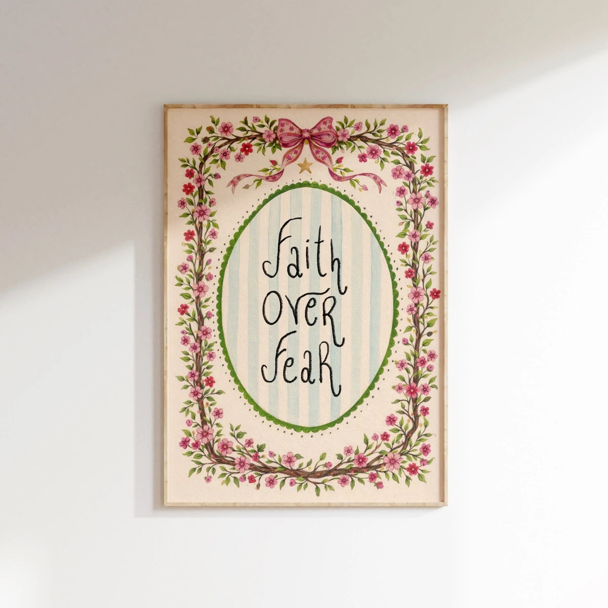 Faith Over Fear Christian Wall Art, Christian Wall Decor
