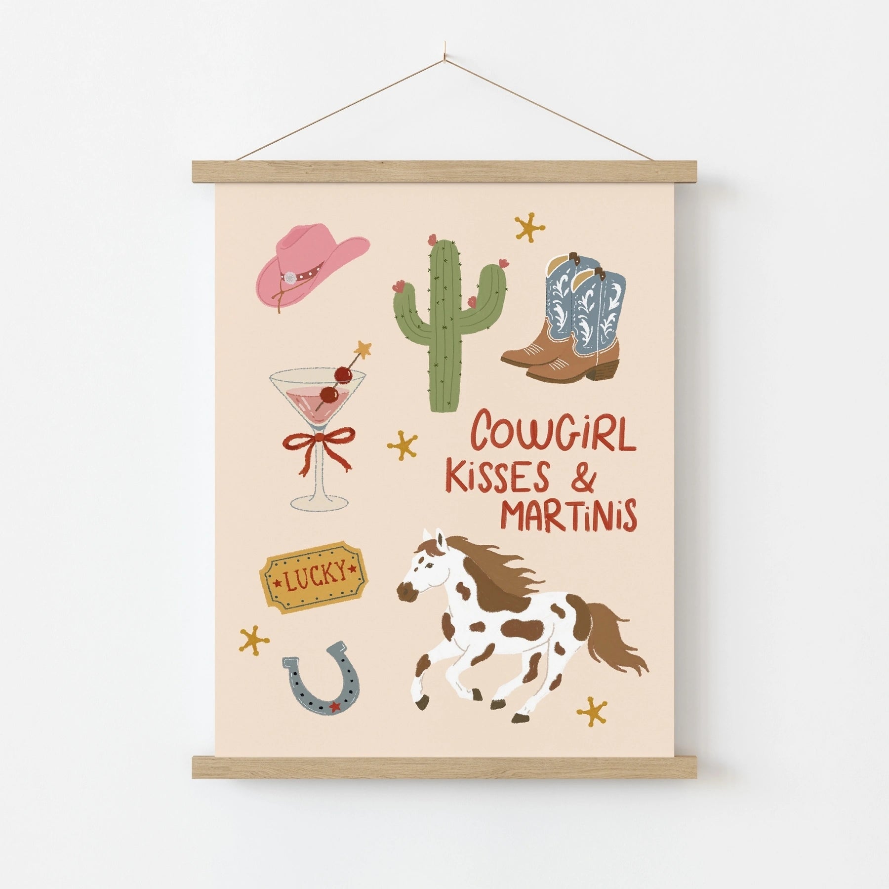 Cowgirl Kisses and Martinis Wall Art